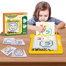 Load image into Gallery viewer, Koolbitz Colorful Magnetic Bead Drawing Board with Pattern Cards and Pen, Magnetic Educational Toy Set for Children Ideal for Developing Creativity and Motor Skills for Kids 3-8
