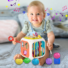 Load image into Gallery viewer, Koolbitz Montessori Activity Cube for Toddlers Colorful Sensory Play Cube with Musical Elements, Shape Sorting, Fine Motor Skills Development - Ideal for Boys &amp; Girls Aged 1-3 Years
