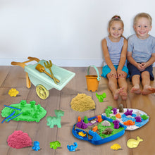 Load image into Gallery viewer, Koolbitz 19PCS Beach Toy Set with Wheelbarrow, Dinosaur Moulds, Tools, 1000g Colourful Sand, and Portable Carry Bag – Perfect for Creative Play in Sandbox or Beach – Suitable for Kids 3+ Years Old
