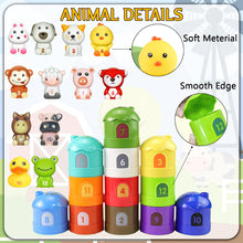 Load image into Gallery viewer, Koolbitz Interactive Animal Number Game 24-Piece Finger Puppet &amp; Sorting Playset, Montessori Color &amp; Number Recognition Skills Development, Toddler Educational Toy Gift for Children 1-3 Years
