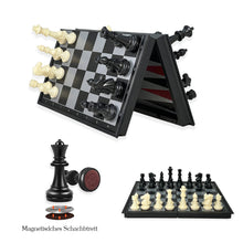 Load image into Gallery viewer, Koolbitz 3 in 1 Chess Checkers Draughts and Backgammon Game Board Set, Portable Folding with Magnetic Pieces
