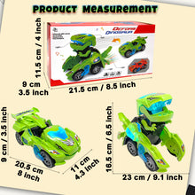 Load image into Gallery viewer, Koolbitz Kids Dinosaur Transforming Car Automatic Transformable Dinosaur Car Toy for Children Electric Dinosaur Car Toy for Toddlers Sound and Flashing Lights Fun Indoor Car Toy
