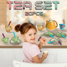 Load image into Gallery viewer, Koolbitz 20 Pcs Realistic Tea Set Cattle Cup Spoon Indoor Outdoor Pretend Play Toy Educational Kids Toy
