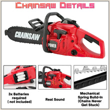 Load image into Gallery viewer, Koolbitz Interactive Chainsaw Toy &amp; Mechanical Tools Toy Playset – Realistic Sounds, Rotating Chain, DIY Construction Kit for Kids – Educational Pretend Play Toy for Boys &amp; Girls – Includes Safety Goggles &amp; Tool Accessories
