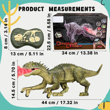 Load image into Gallery viewer, Koolbitz Interactive Remote Control Dinosaur Toy with Simulated Mist Spray, Realistic Roaring Sounds, LED Lights, Walking Dinosaur &amp; Chomping Mouth- Lifelike T-Rex Robot Dinosaur for Kids
