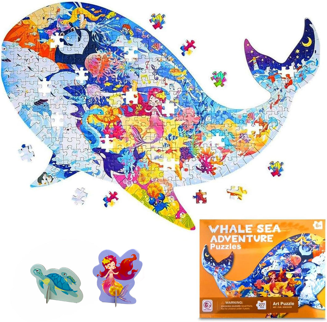Koolbitz 277 Pcs Shark Puzzle for Kids Learning Educational Floor Puzzle for Children & Adults Indoor Cardboard Puzzle Pieces Game Toy for Boys and Girls Perfect Sea Life Puzzles Game