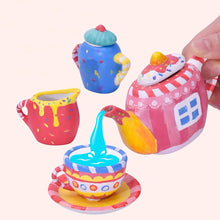 Load image into Gallery viewer, Koolbitz Kids DIY Painted Graffiti Teapot Set with Paint Colors &amp; Brushes, Create and Paint Your Own Mini Tea Set, Great Gift For Your Toddlers &amp; Kids, Children&#39;s Crafts Set &amp; Role Play Toy
