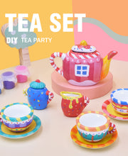 Load image into Gallery viewer, Koolbitz Kids DIY Painted Graffiti Teapot Set with Paint Colors &amp; Brushes, Create and Paint Your Own Mini Tea Set, Great Gift For Your Toddlers &amp; Kids, Children&#39;s Crafts Set &amp; Role Play Toy
