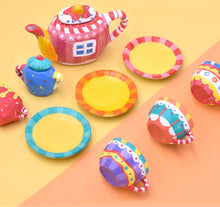 Load image into Gallery viewer, Koolbitz Kids DIY Painted Graffiti Teapot Set with Paint Colors &amp; Brushes, Create and Paint Your Own Mini Tea Set, Great Gift For Your Toddlers &amp; Kids, Children&#39;s Crafts Set &amp; Role Play Toy
