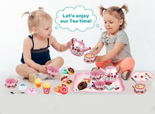 Load image into Gallery viewer, 30Pcs Children&#39;s Pink Tin Tea Set Pretend Role Play
