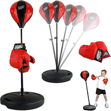 Load image into Gallery viewer, Boxing Set with Adjustable Height Standing Punching Ball, Gloves and Pump
