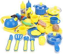 Load image into Gallery viewer, 43 Pieces Kitchen set Cooking Toys Dinner set Cutting Fruits Vegetables Pretend Play Food Playset
