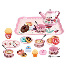 Load image into Gallery viewer, 30Pcs Children&#39;s Pink Tin Tea Set Pretend Role Play
