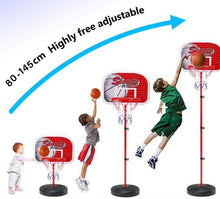 Load image into Gallery viewer, Basketball Hoop for Kids, Height Adjustable Stand Portable Indoor Outdoor, 80cm to 145cm
