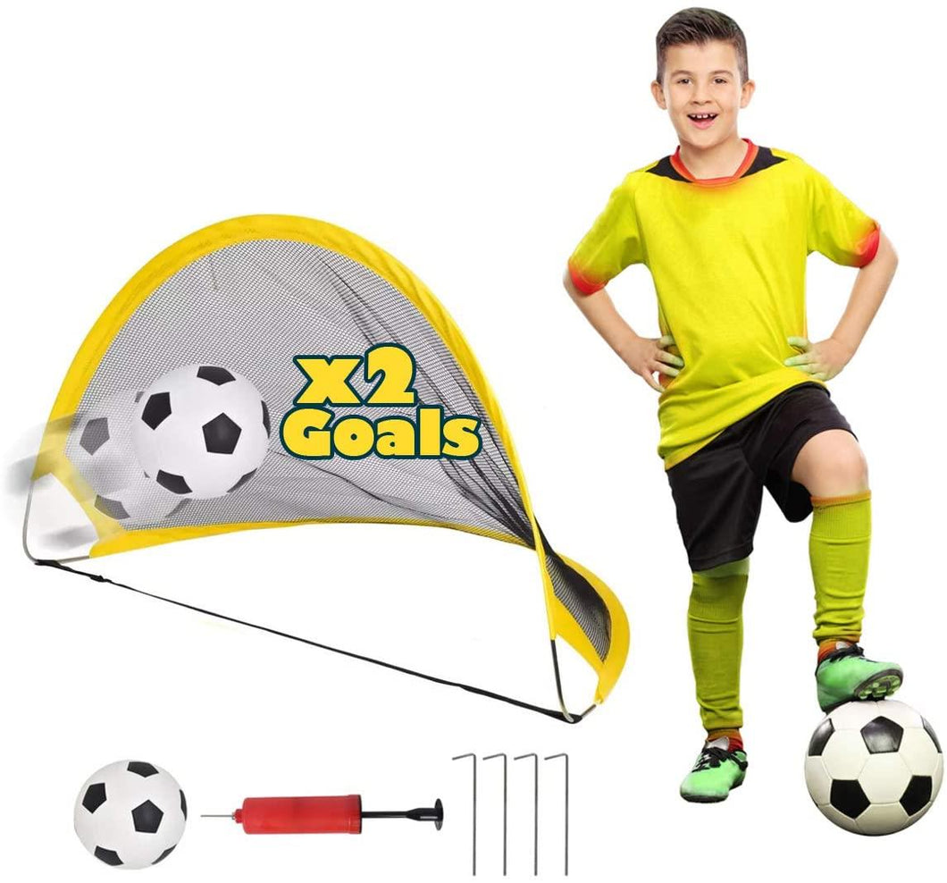 Foldable Pop Up Soccer Goal with Ball, Pump, 4 Pegs