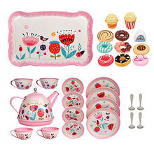 Load image into Gallery viewer, 30Pcs Children&#39;s Pink Tin Tea Set Pretend Role Play
