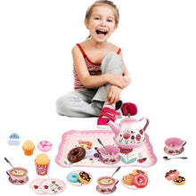 Load image into Gallery viewer, 30Pcs Children&#39;s Pink Tin Tea Set Pretend Role Play
